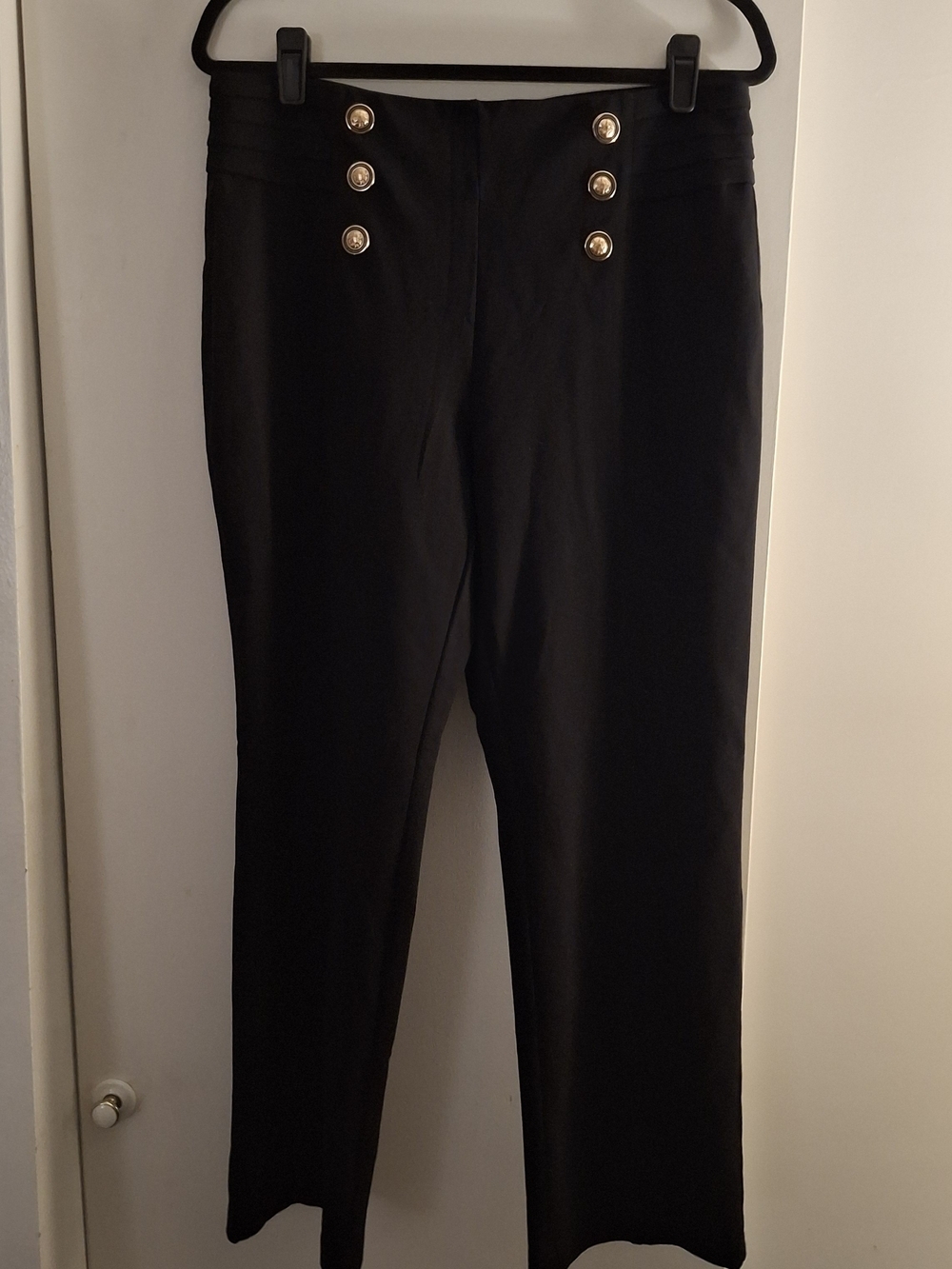 Cato Women's Black Knit Nautical Button Pants